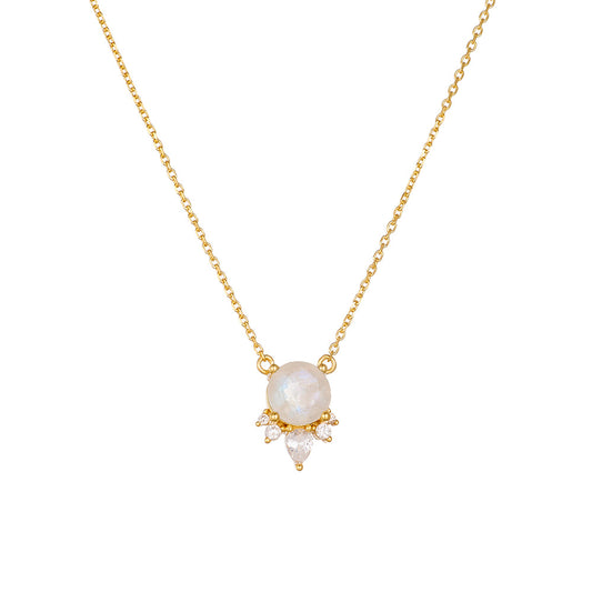 Japanese Natural Moonstone Necklace High-End S925 Sterling Silver