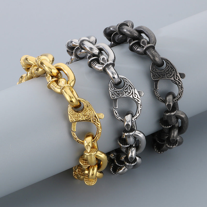 Planderful Domineering Nail Necklace Men Stainless Steel