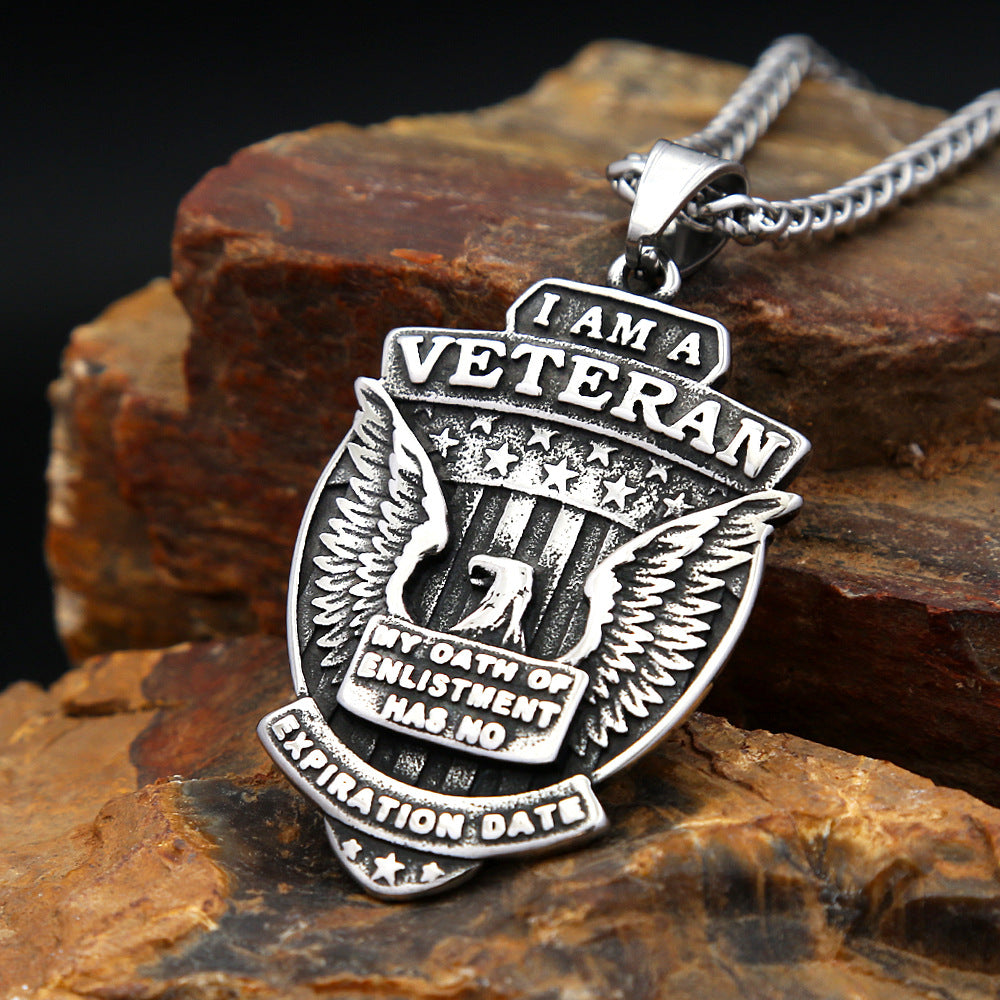 Vintage Eagle Stainless Steel Men's Pendant Necklace