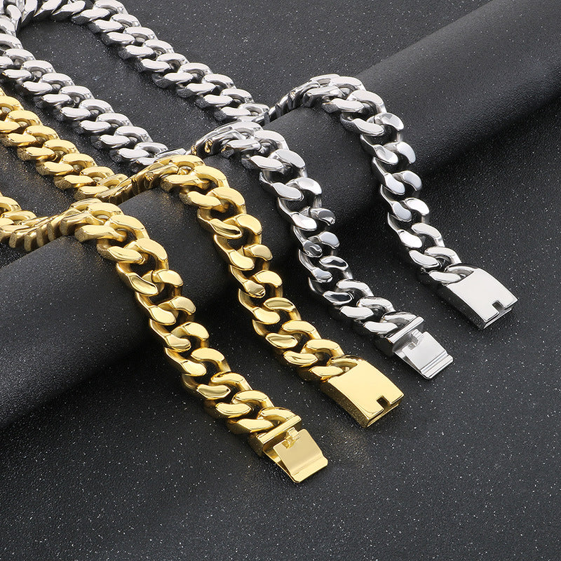 Planderful Collection Stainless Steel Cuban Chain for Men
