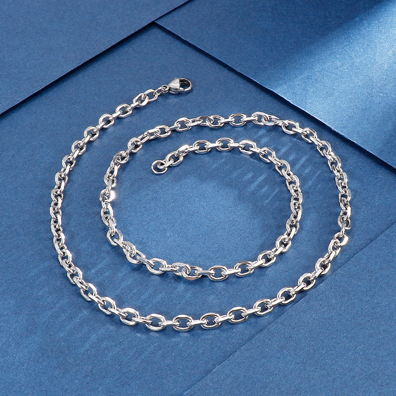 304 Stainless Steel Japanese And Korean And Versatile O-Chain Bracelet Men's Necklace Can
