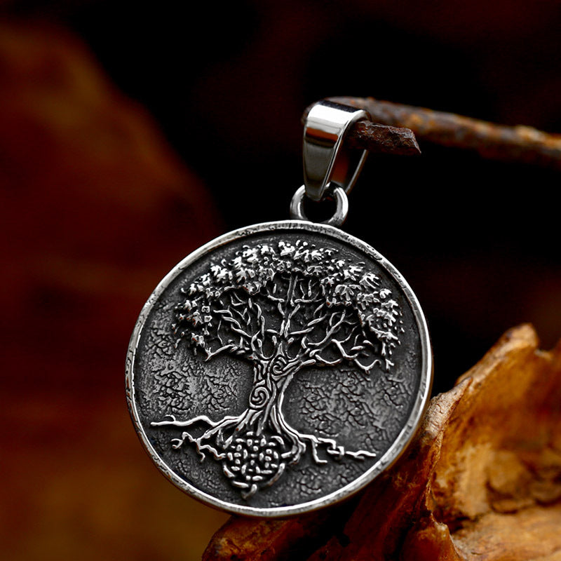 Nordic Viking Tree of Life Titanium Steel Pendant for Men - Wholesale Stainless Steel Jewelry