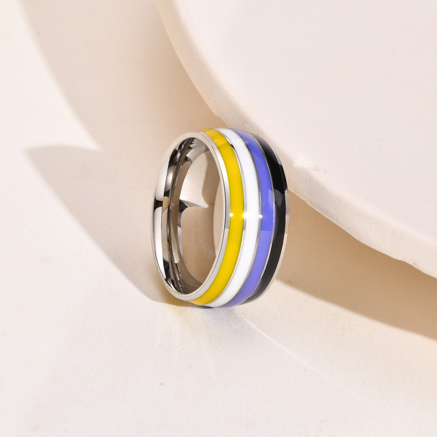 Colorful Titanium Steel Bunting Rings For Men Planderful