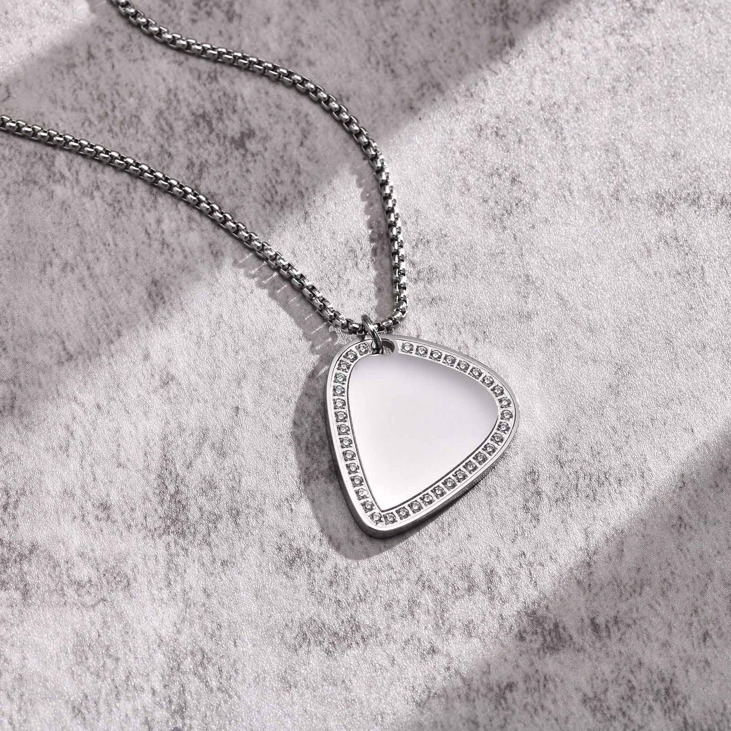 Men's Fashion Accessories Stainless Steel Guitar Pendant Black