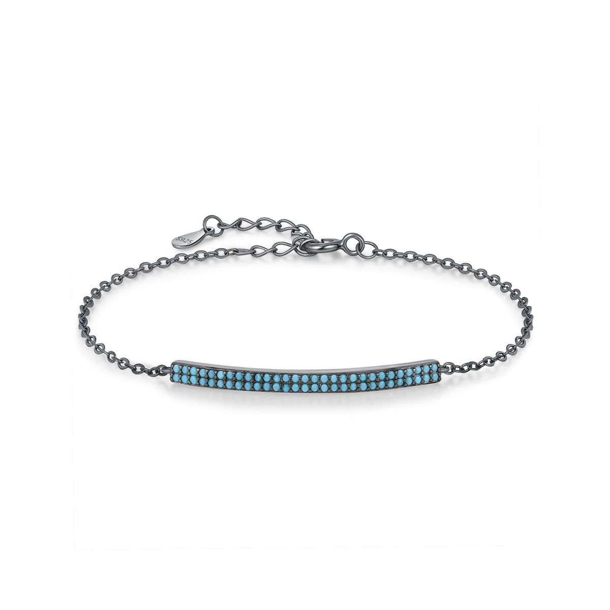 925 Sterling Silver Black Turquoise Bracelet
