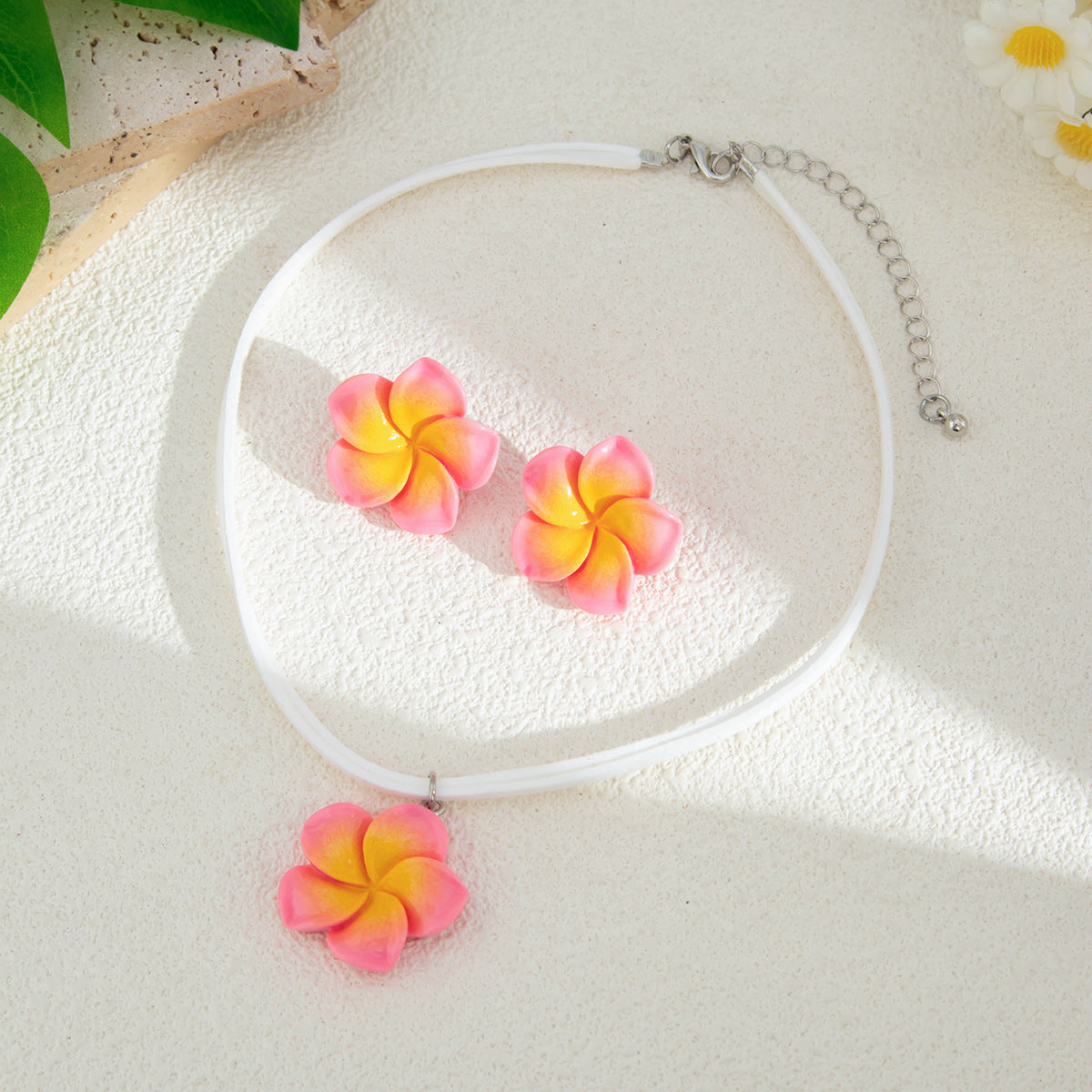 Planderful Vienna Verve Necklace and Earrings Set – Sweet Dopamine Color Floral Design