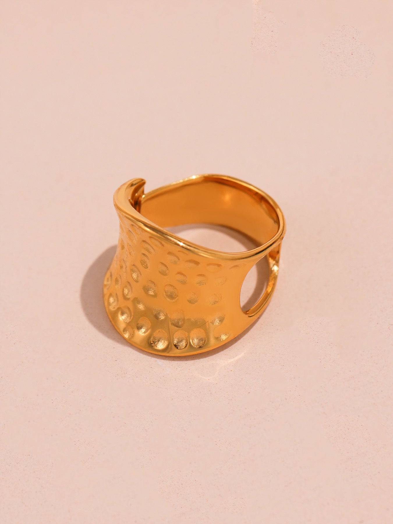 Planderful 18K Gold Plated Wide Face Index Ring Unisex Bold