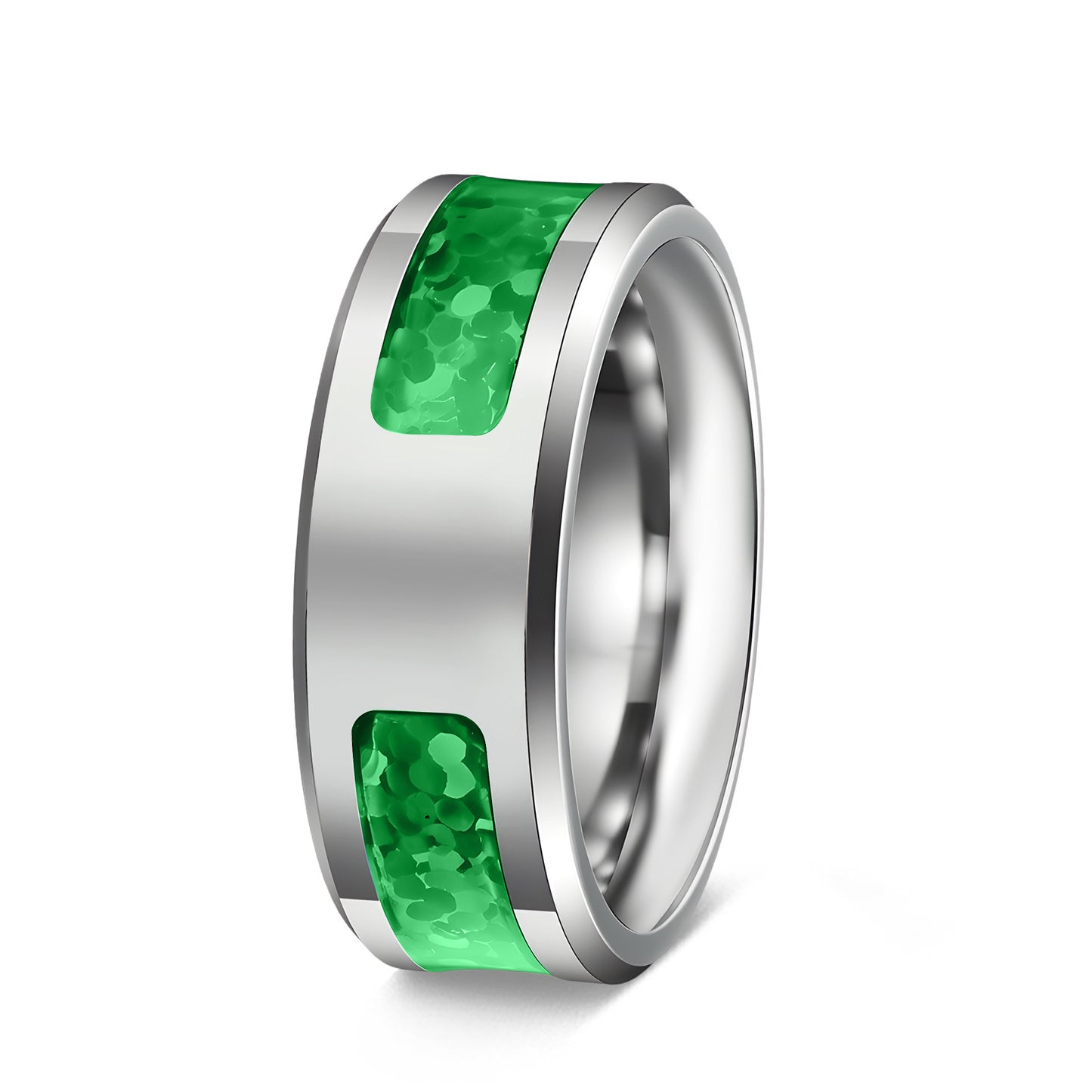 Planderful Imitation Opal Ring Unisex Steel Inlay Everyday Genie Collection Durable Jewelry