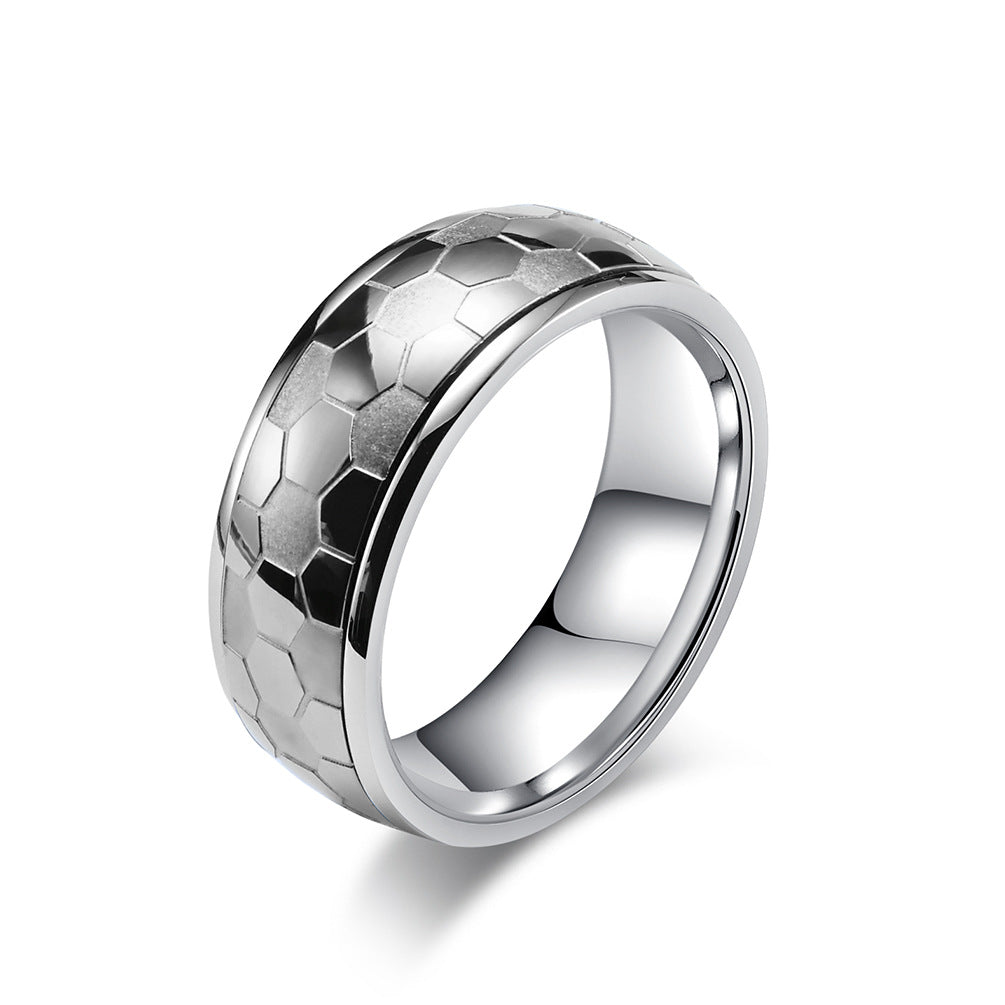 Rotatable Titanium Steel Football Ring for Men Fans