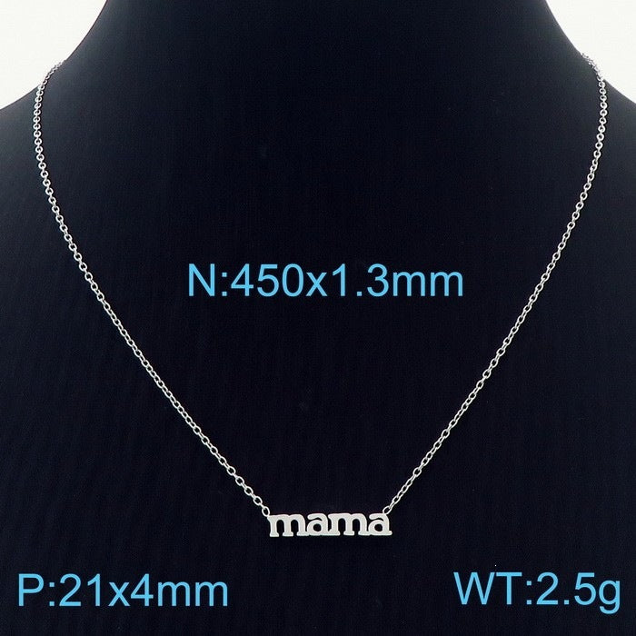 Source Factory 18k Gold Electroplated Stainless Steel Mama Letter Pendant Necklace Mother'S Day