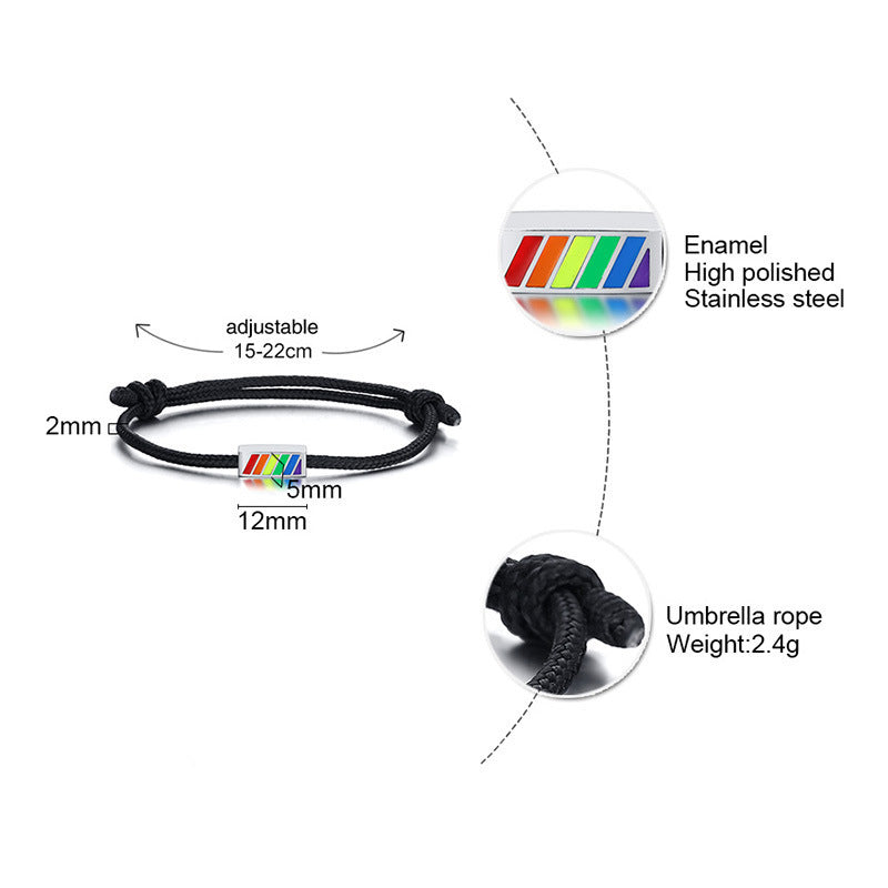 Braided Adjustable Stainless Steel Bracelet Unisex
