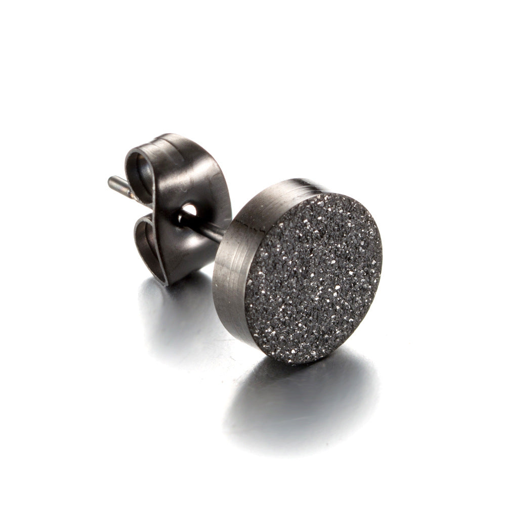 Titanium Steel Matte Stud Earrings for Men, Hipster Earclips