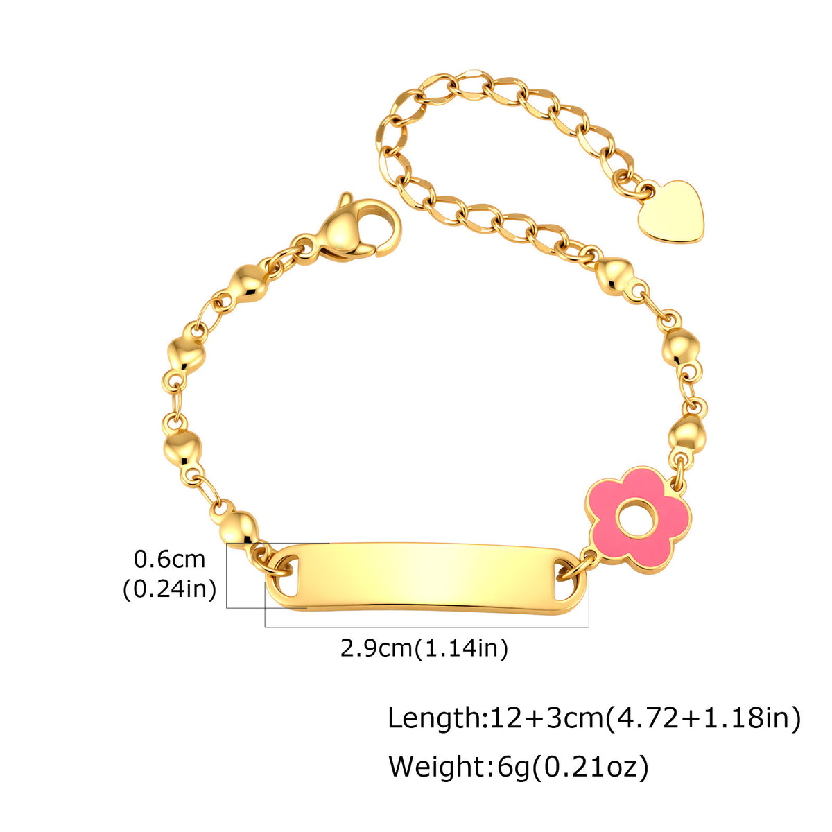 Heart Flower Stainless Steel Bracelet