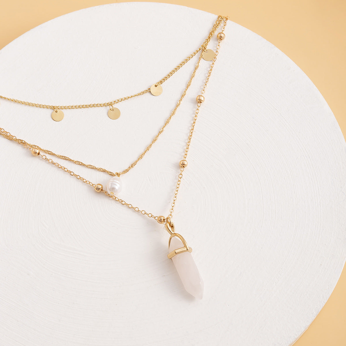 Planderful Vienna Verve Stunning Imitation Pearl Necklace Multi Layer Tassel Crystal Statement Jewelry For Modern Women