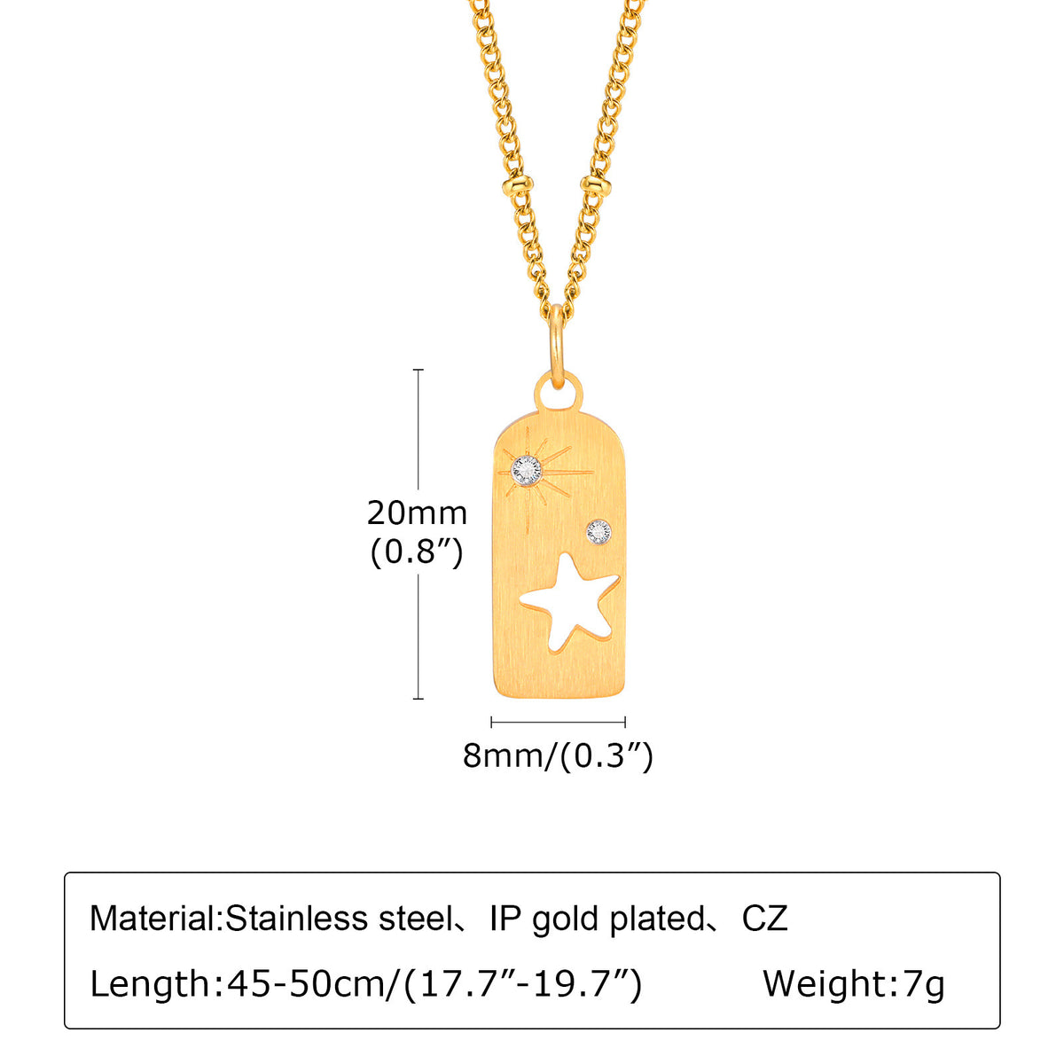 Zircon Geometric Stainless Steel Necklace
