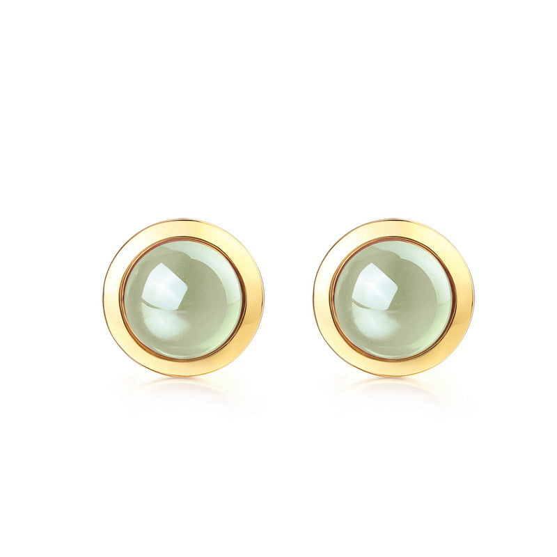 S925 Sterling Silver Garnet & Topaz Minimalist Stud Earrings