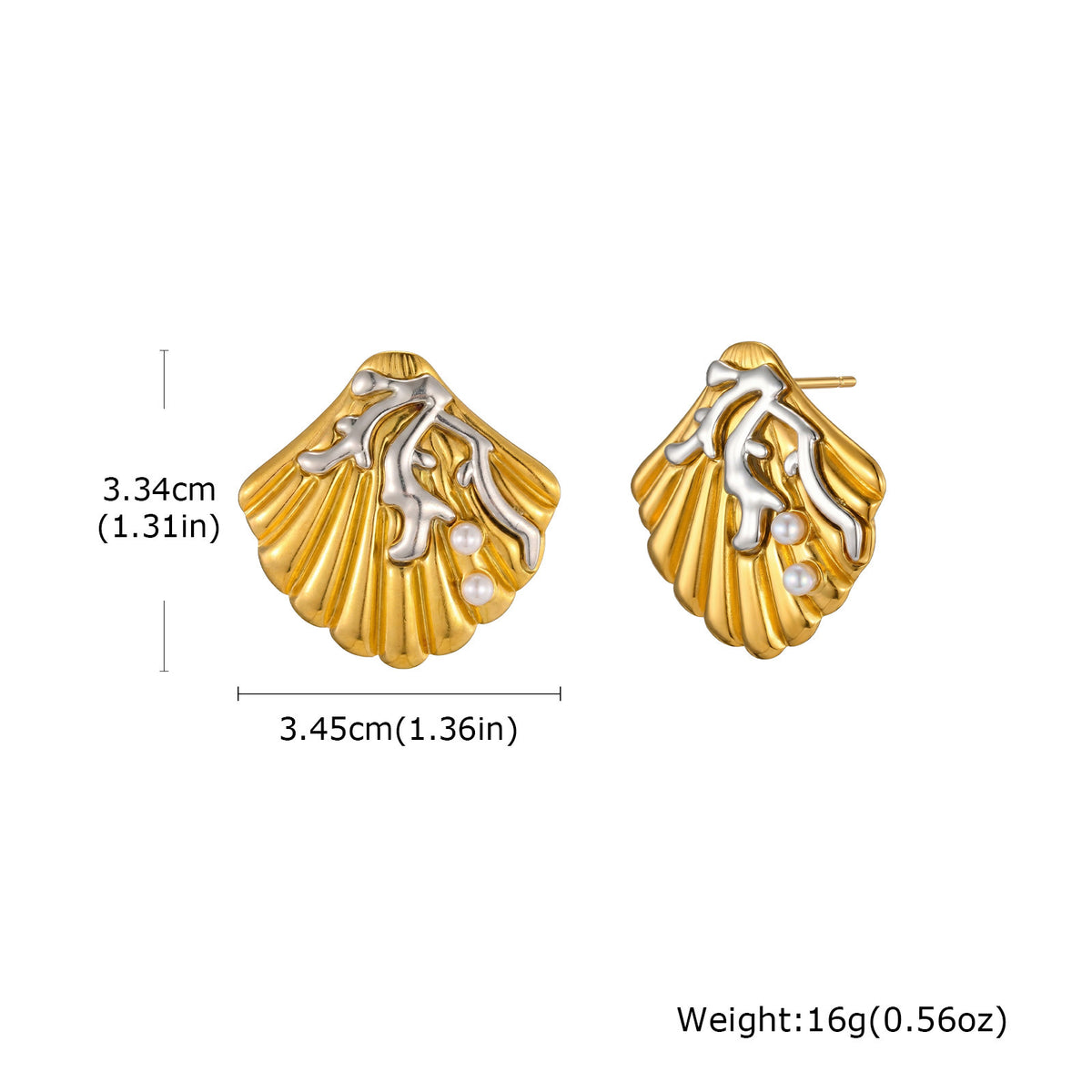 Stainless Steel Pearl Earrings