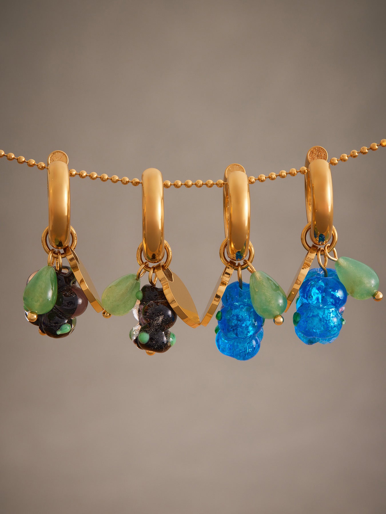 Planderful Stainless Steel Resin Flower Agate Earrings Women