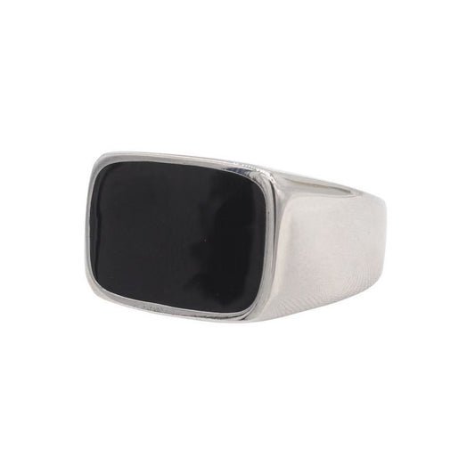 Planderful Titanium Steel Ring Everyday Genie Epoxy Rectangular Unisex Modern Statement Jewelry Size 7 To 12