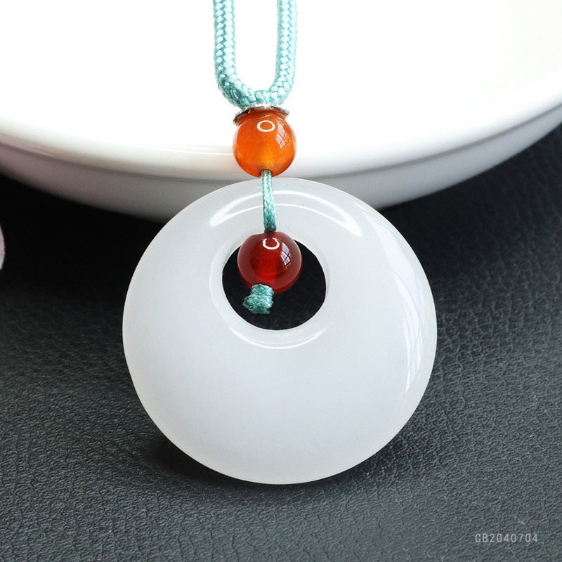Golden Silk Jade Princess Buckle Pendant