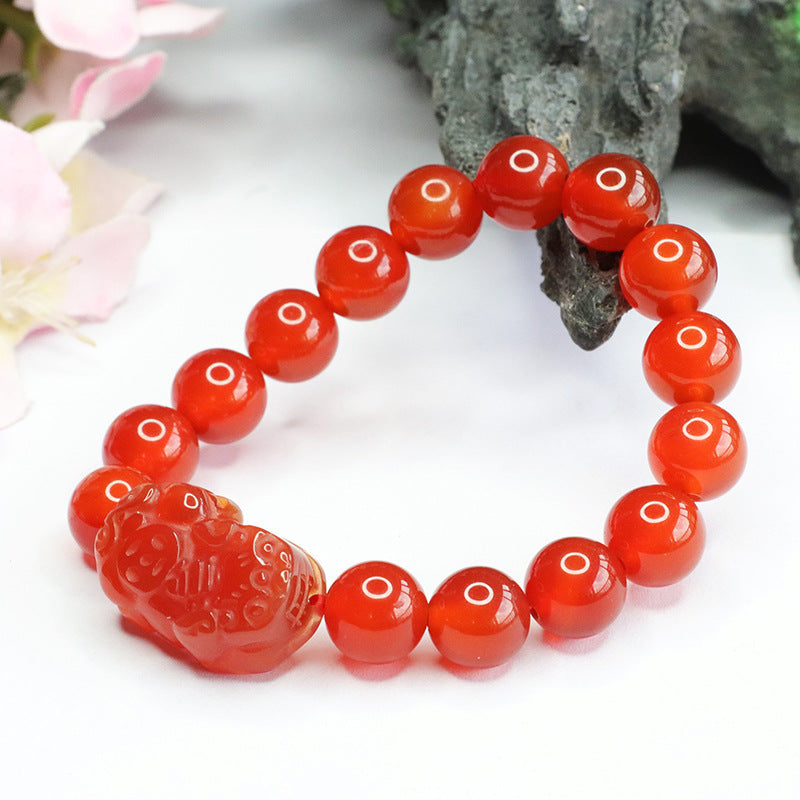Pixerful Collection Pigeon Blood Red Agate Bracelet