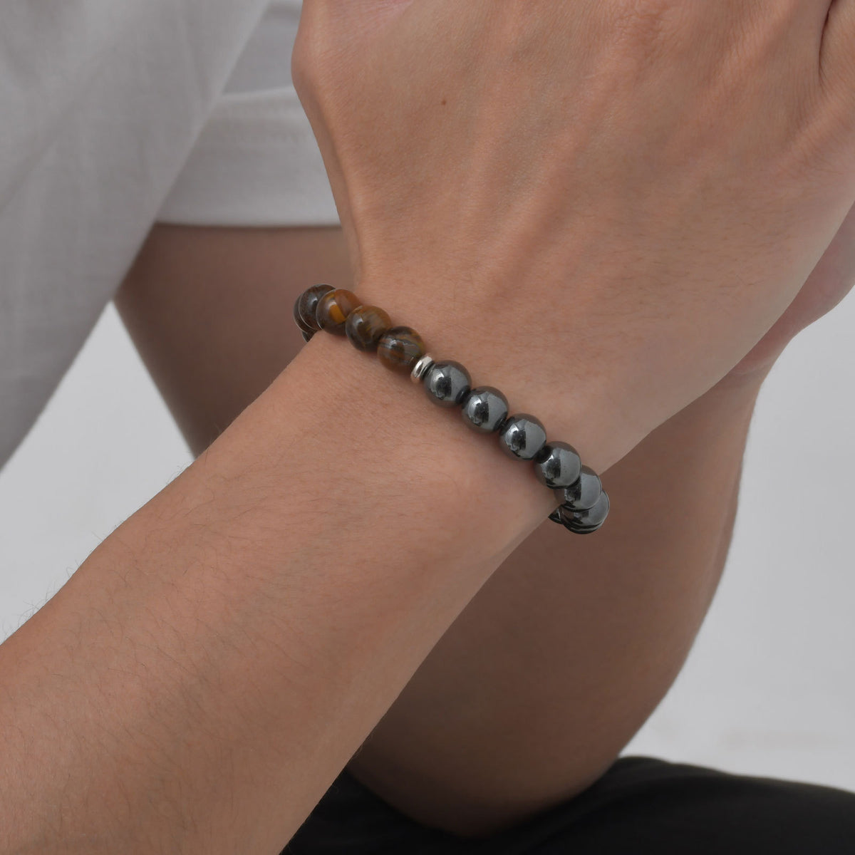 Tiger's Eye Stainless Steel Bracelet for Men