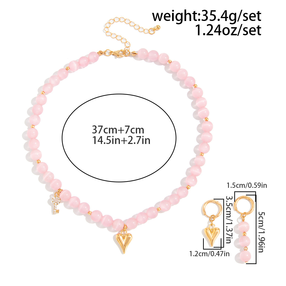 Planderful Vienna Verve Cat Eye Beaded Jewelry Set For Women Fringed Ear Buckle Earrings And Swallow Pendant Necklace