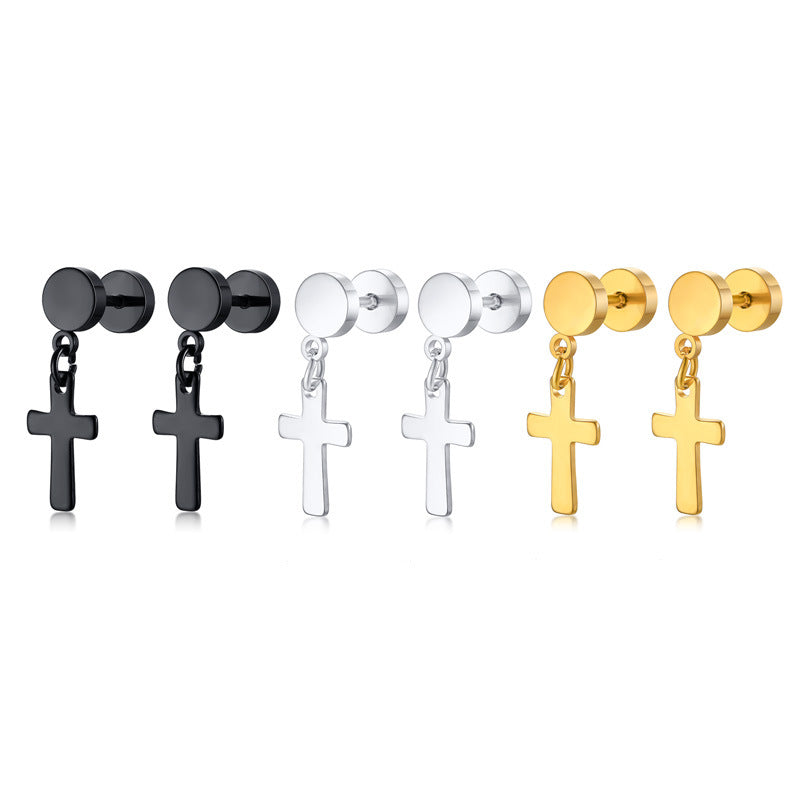 Stainless Steel Cross Earrings