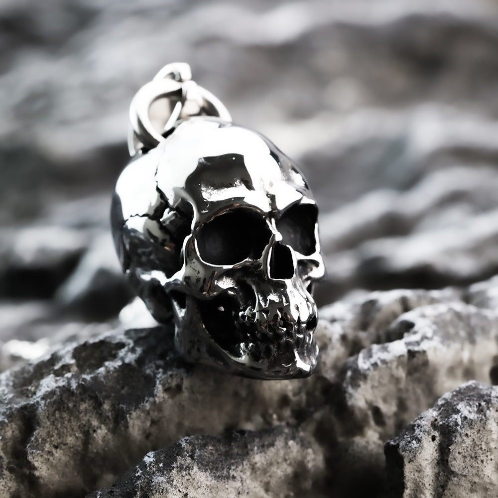 Planderful Punk Skull Pendant For Men In Titanium Steel Personalized Retro Domineering Necklace