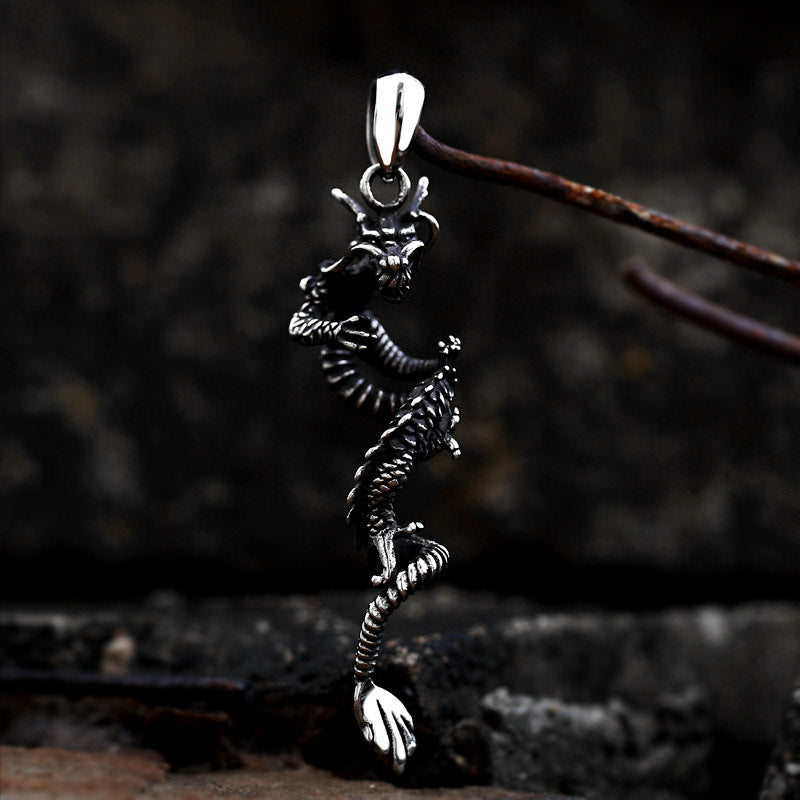 Personalized Titanium Steel Dragon Pendant for Men - Dominant Cross-Border Style