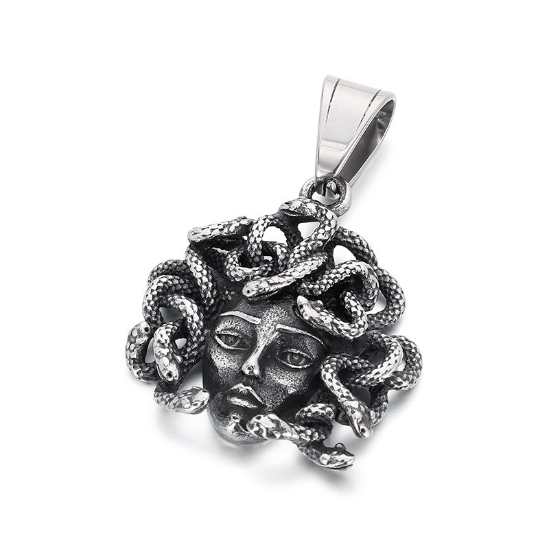 Planderful Snake Woman Pendant for Men Stainless Steel