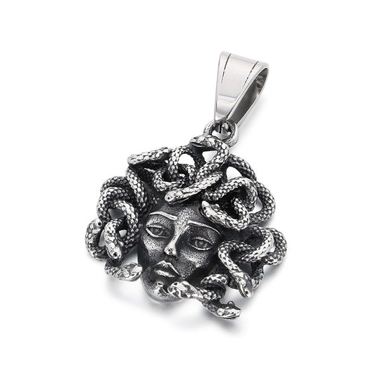 Planderful Snake Woman Pendant for Men Stainless Steel