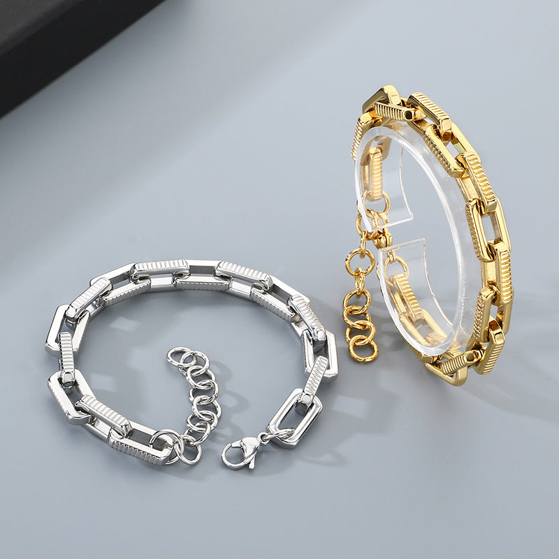 Planderful Hip Hop Locomotive Bracelet For Men Adjustable