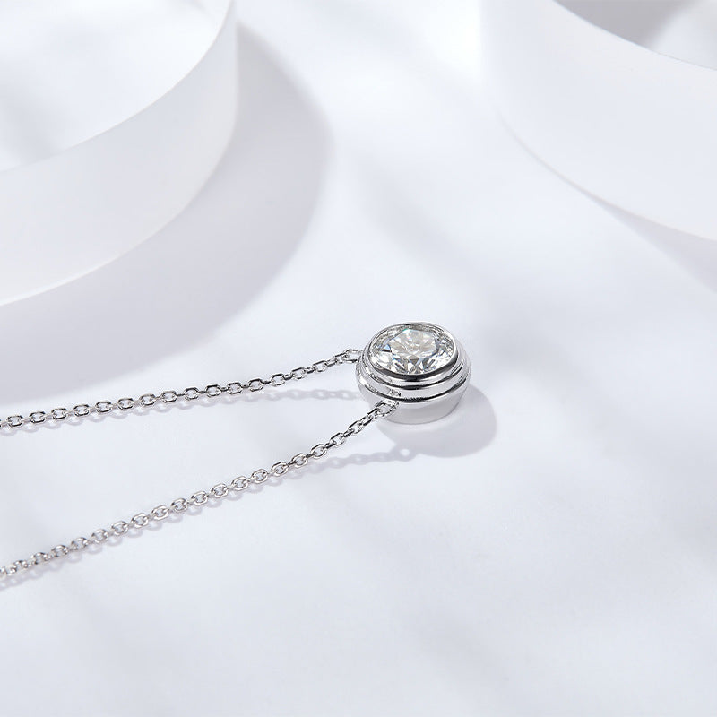 Moissanite Necklace 0.5 To 1.0 Ct S925 Silver Bubble Pendant For Collarbone Luxury Jewelry For Her Planderful