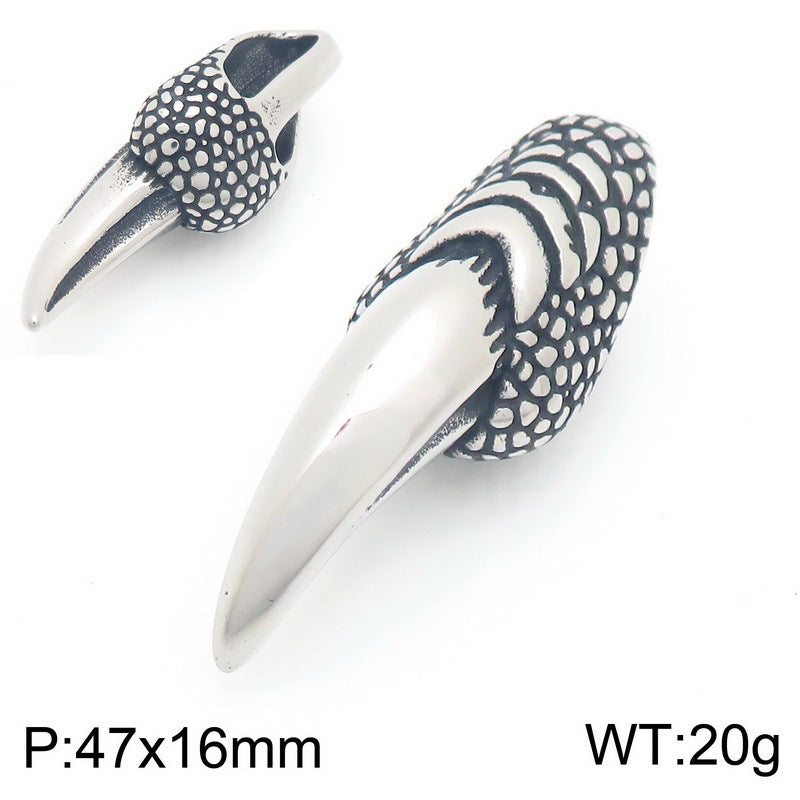 Direct Criticism Of Trendy Retro Wolf Tooth Pendant, Smear Eagle Claw Stainless Steel Necklace