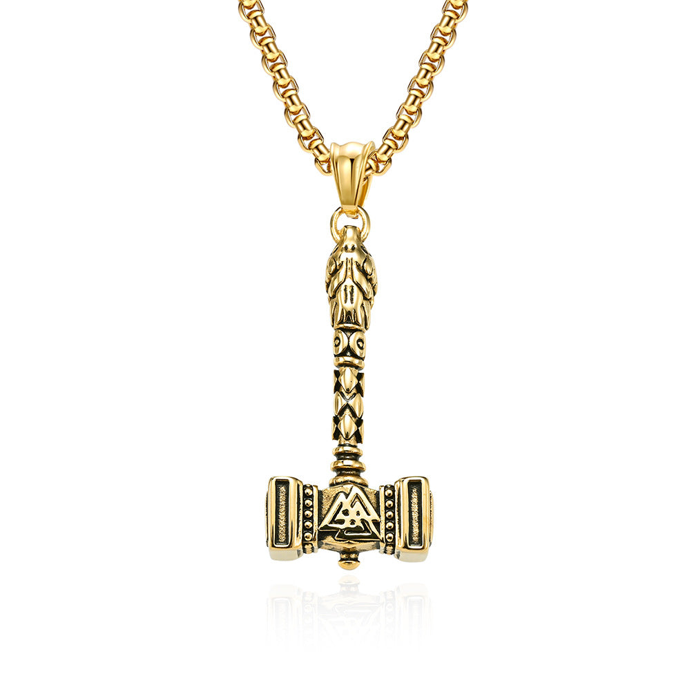 Viking Pendant Necklace Titanium Steel Personalized For Men Planderful Retro Nordic Mythology Charm