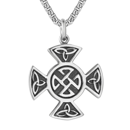 Planderful Titanium Steel Viking Cross Pendant For Men And Unisex Protection Durability