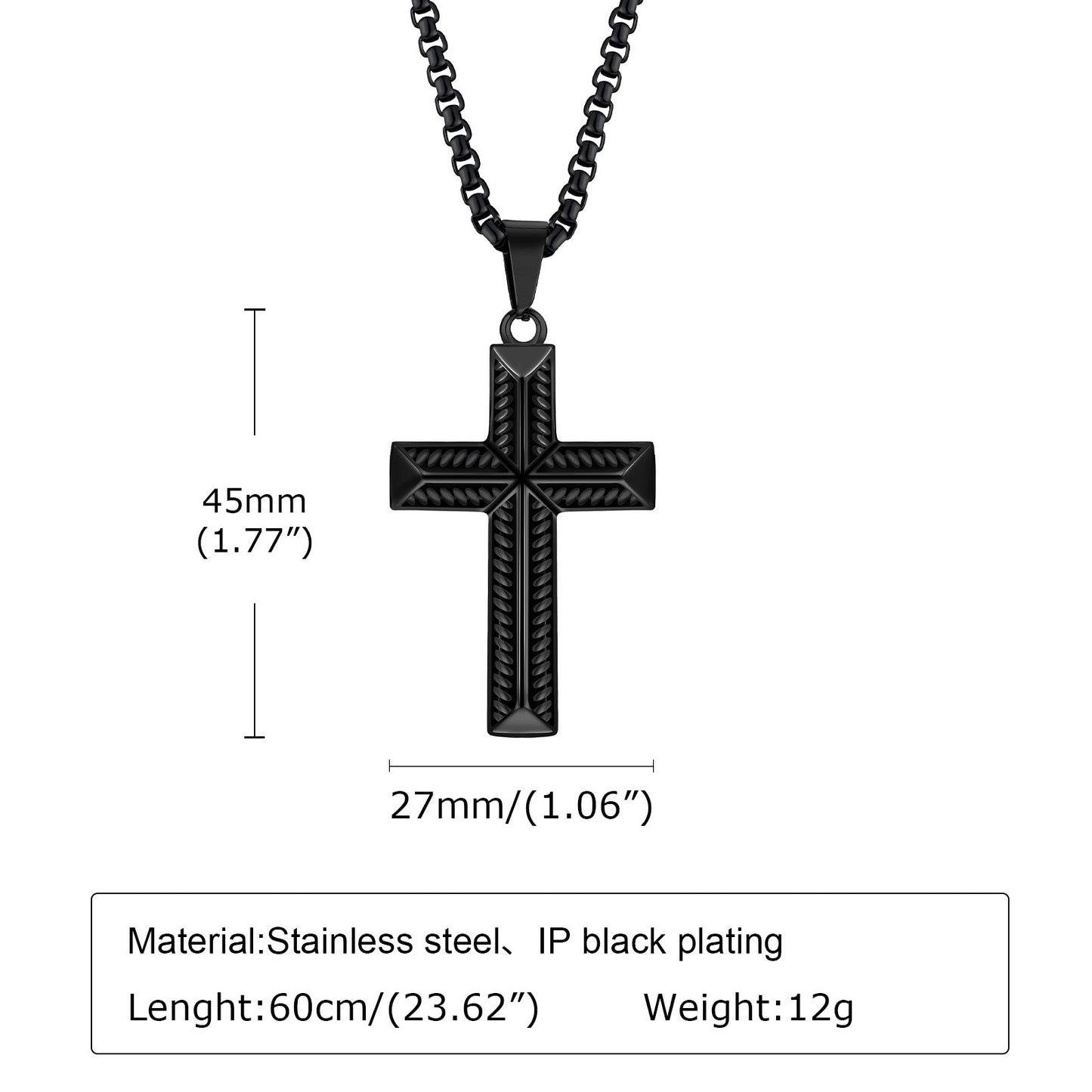 1. Planderful Cross Pendant Necklace in Titanium Steel for Everyday Style Gift Idea Unisex