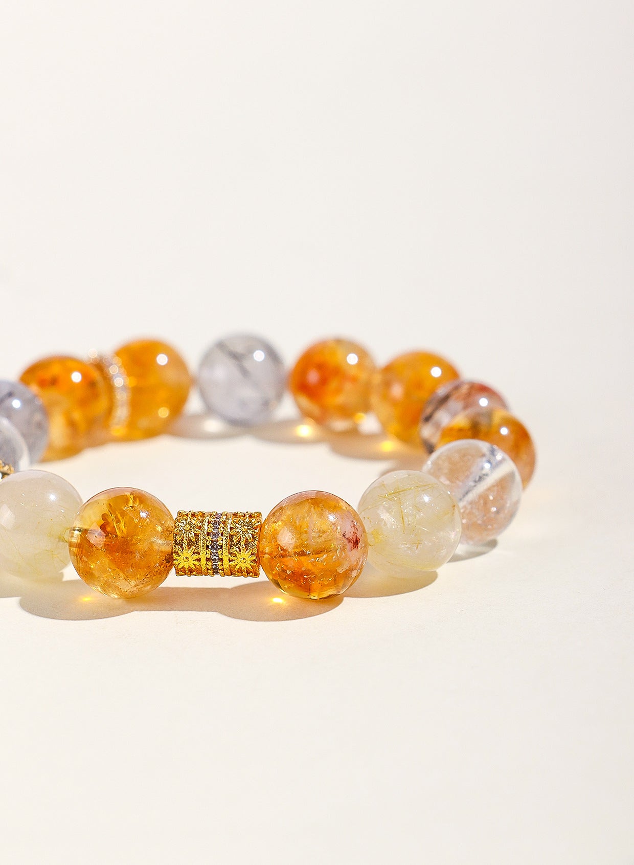 Planderful Fortune's Favor Bracelet – Elegant Black Gold Super Seven Crystal Design