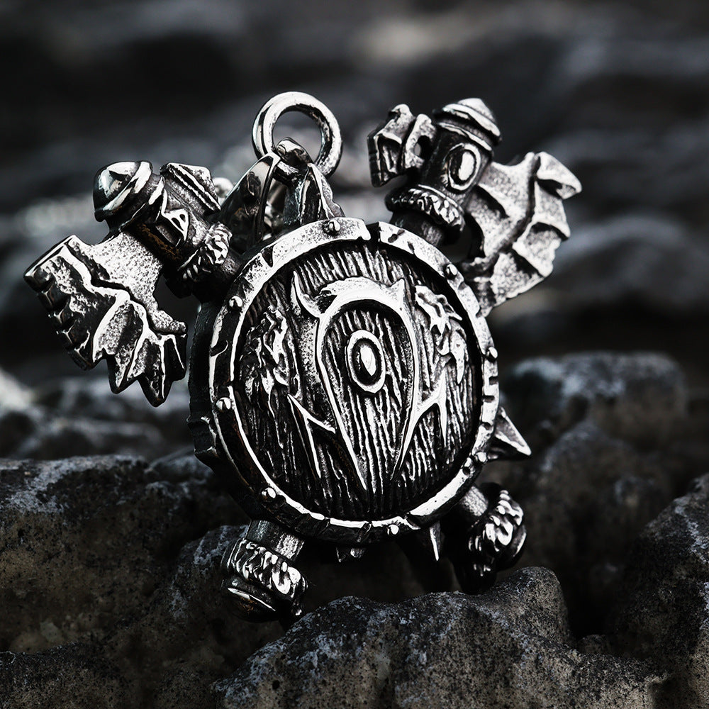 Nordic Vintage Men's Pendant Stainless Steel Viking Odin Shield