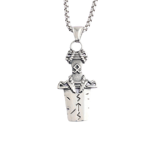 Viking Dagger Stainless Steel Pendant Necklace