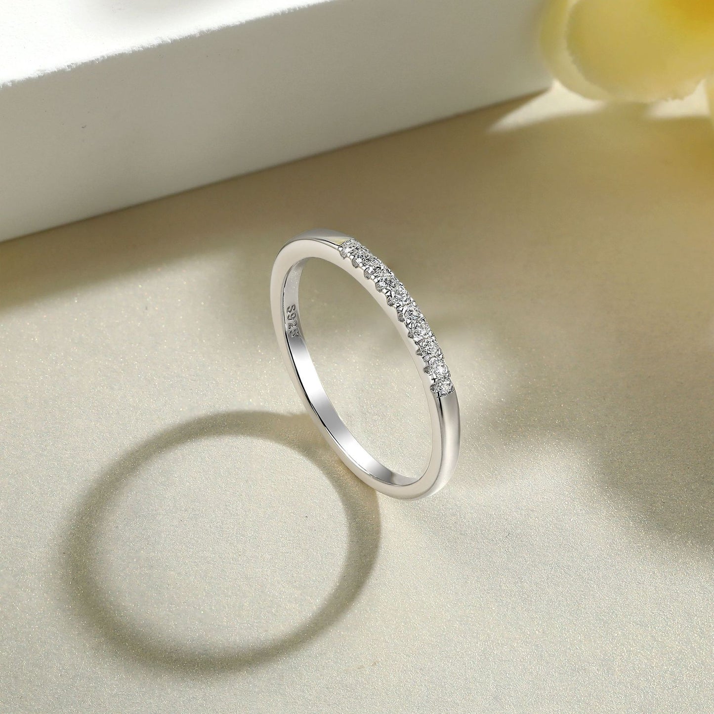 Planderful Sterling Silver 2ct Oval Zircon Ring Set for Women Premium Stacking Jewelry