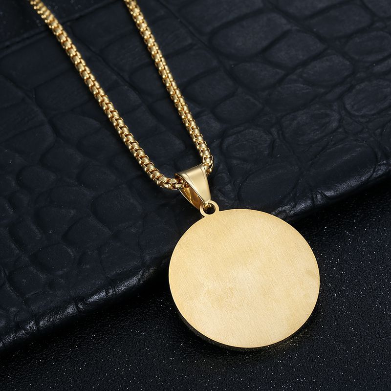 Hip Hop Jewelry Stainless Steel Gold Plated Zircon Greek Mythology Pendant Necklace Planderful For Urban Fashion Fans