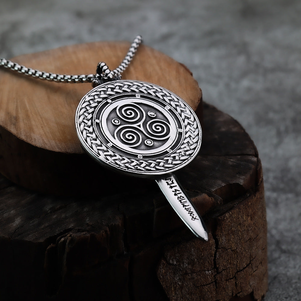 Viking Dagger Stainless Steel Men's Pendant Necklace