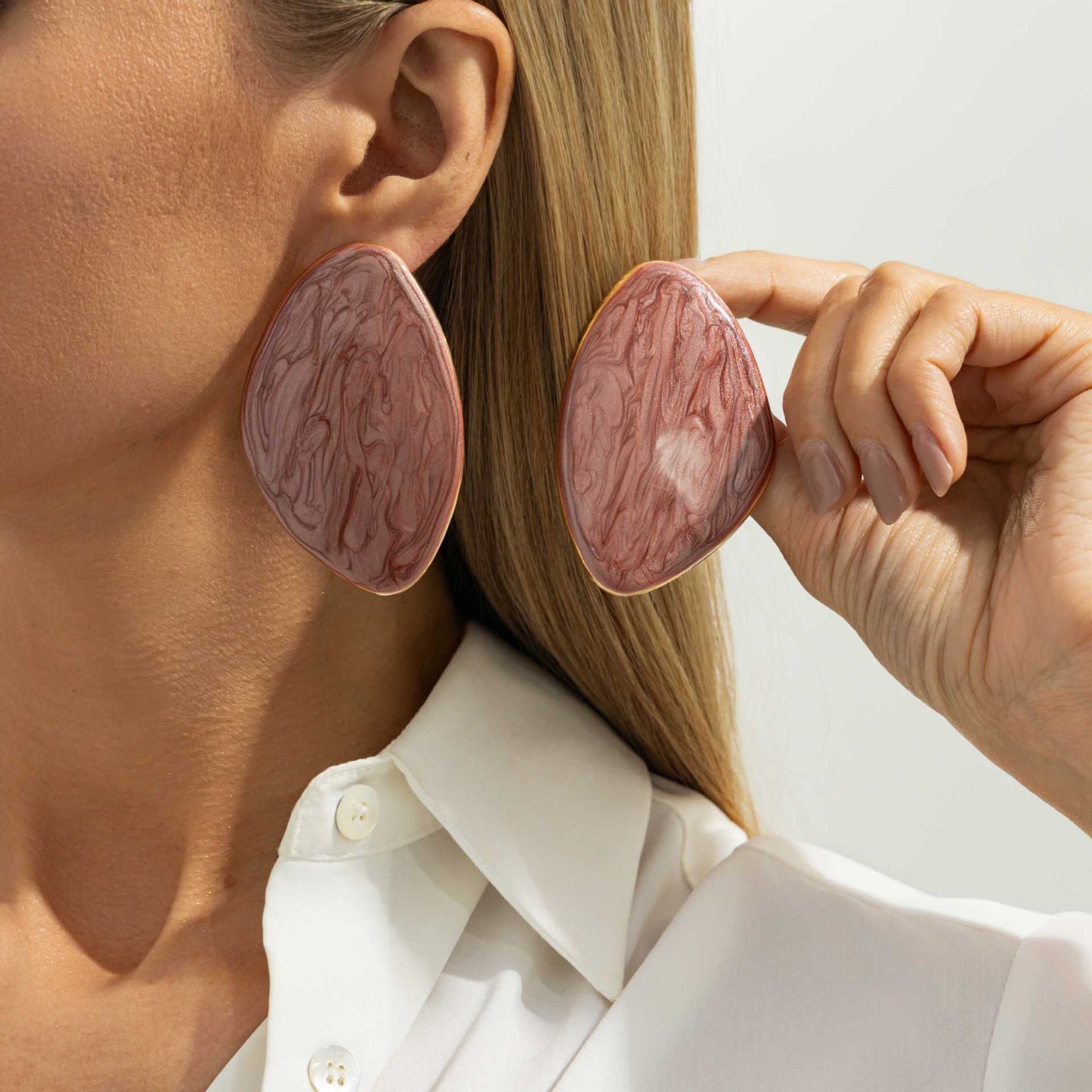 Planderful Smudged Oil Stud Earrings Bold Irregular Design for Women Vienna Verve Collection