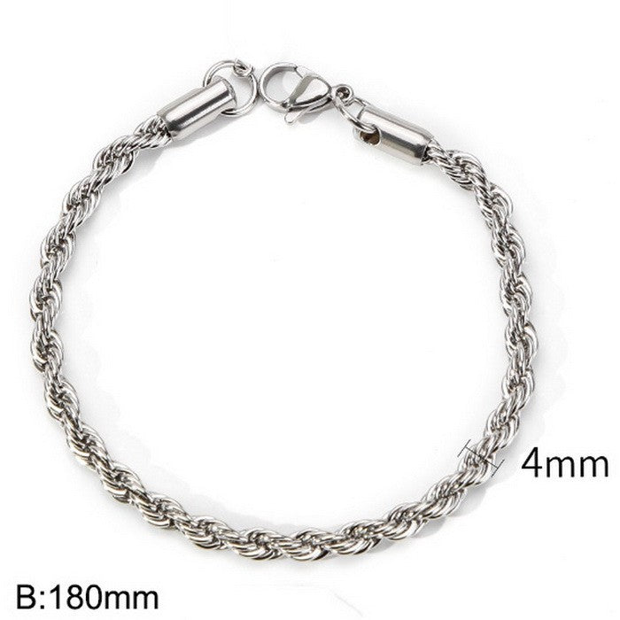 Twist Twist Rope Bracelet – In Europe & The United States – Stainless Steel Twist Chain