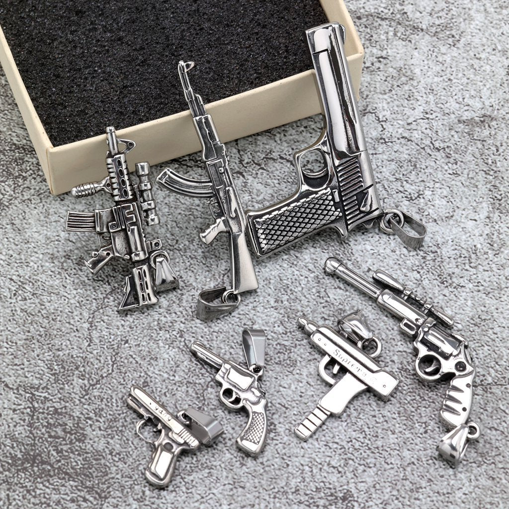 Vintage Stainless Steel Pendant Necklace