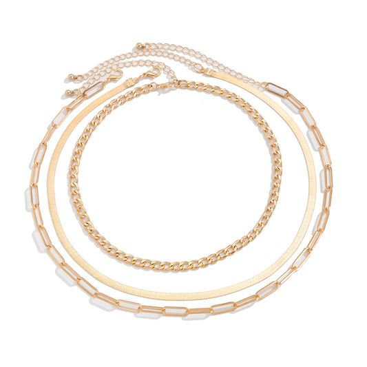 Planderful Vienna Verve Necklace – Punk Multi-Layer Snake Bone Design