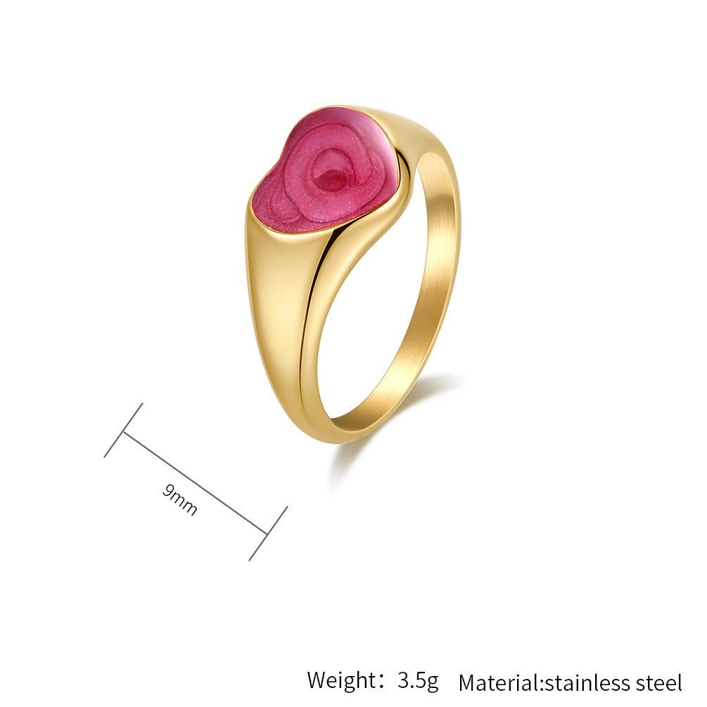 Stainless Steel Pearl Heart Tail Ring for Women by Planderful Everyday Genie Fashion Statement Jewelry