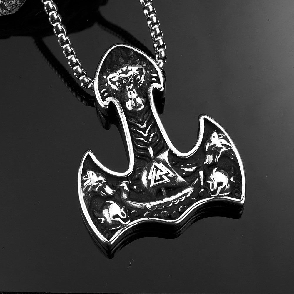 Planderful Shop Thors Hammer Pendant For Men Stainless Steel Viking Necklace Rugged Iconic